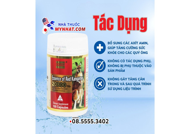 tác dụng sản phẩm costar essence of red kangaroo hộp 100v